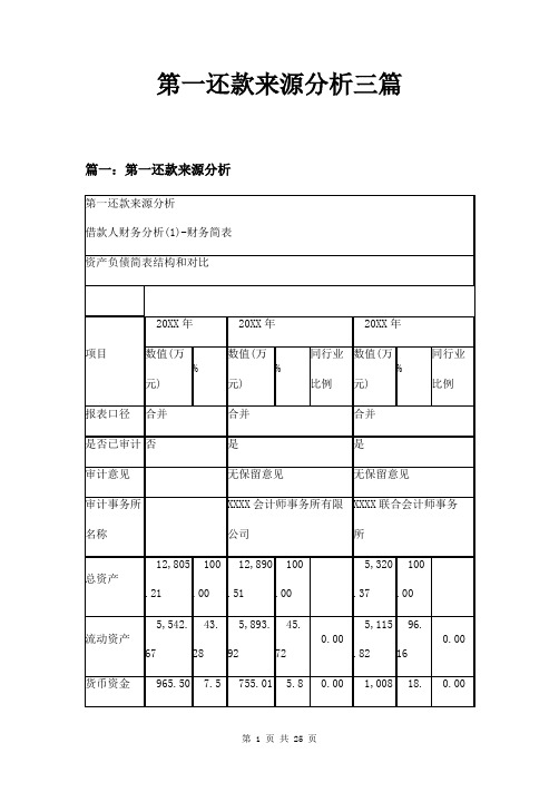 第一还款来源分析三篇