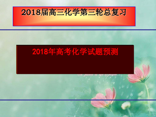 2018届高三化学第三轮高考预测试题 精品优选公开课件