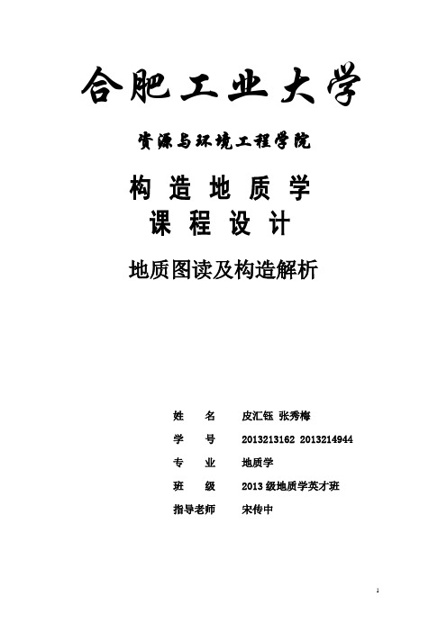 南宁构造地质学课程设计