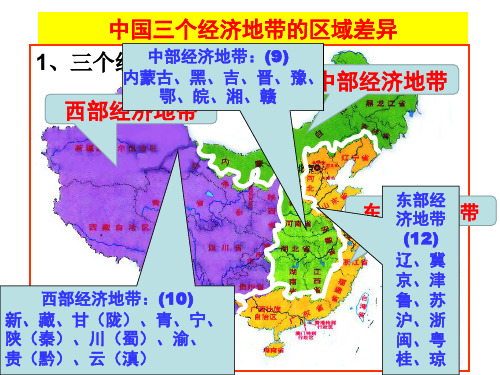 高中地理必修3中国三个经济地带的差异