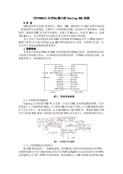 推荐-CY7C68013与FPGA接口的VerilogHDL实现 精品