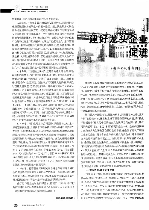 建好龙头企业 促进集群快速发展