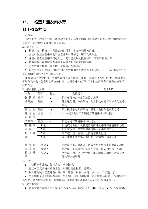 12、检查井盖及雨水箅