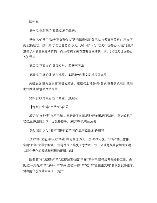 驳论文写作(结构及方法).