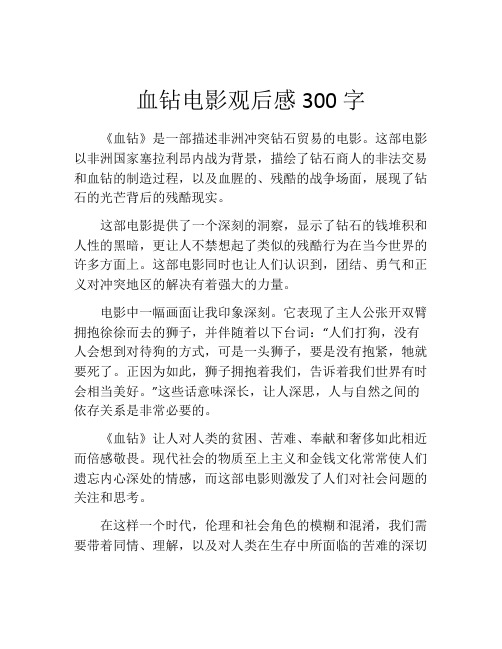 血钻电影观后感300字