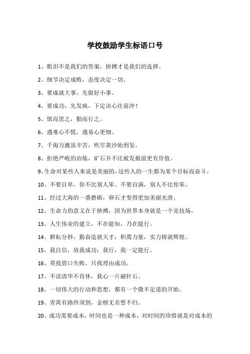 学校鼓励学生标语口号