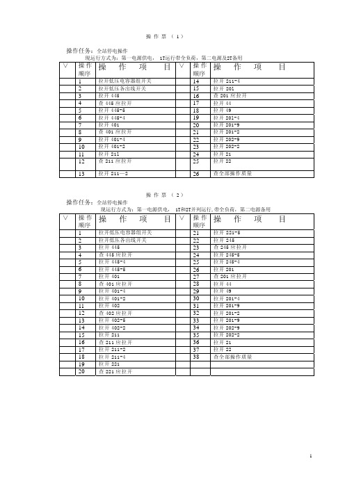倒闸操作票