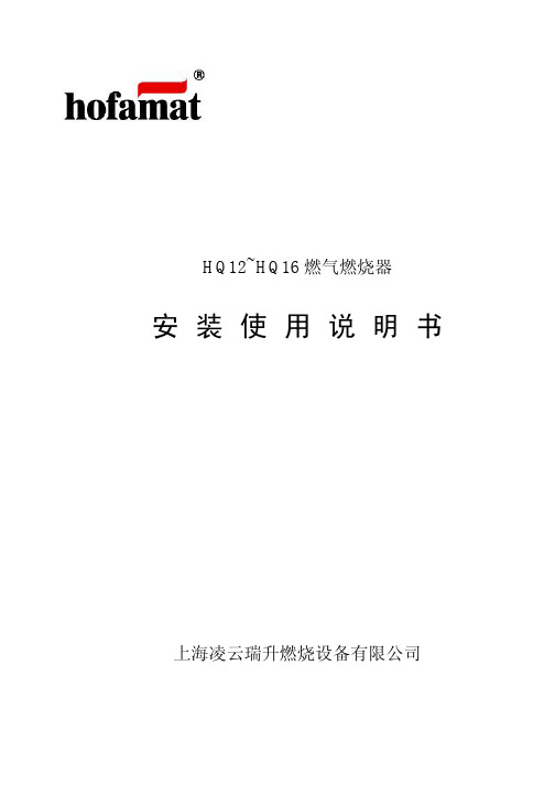 HQ12e～HQ16e 燃气燃烧器说明书