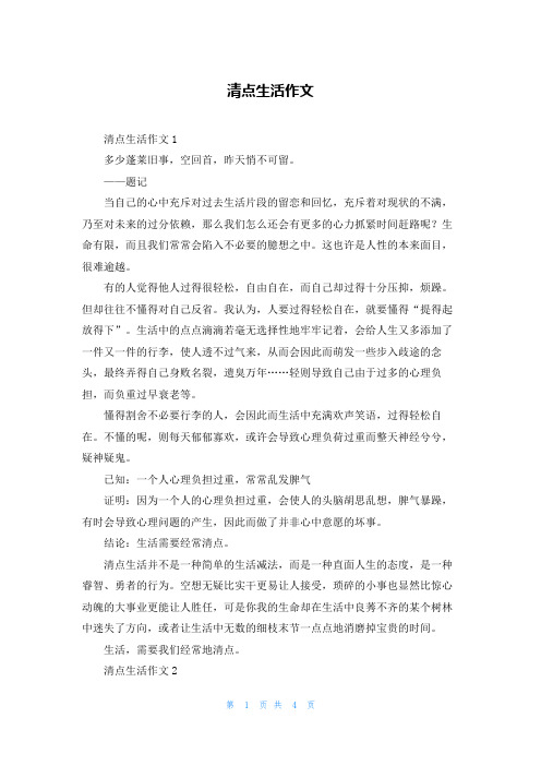 清点生活作文