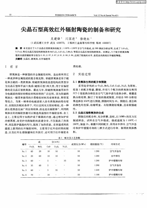 尖晶石型高效红外辐射陶瓷的制备和研究