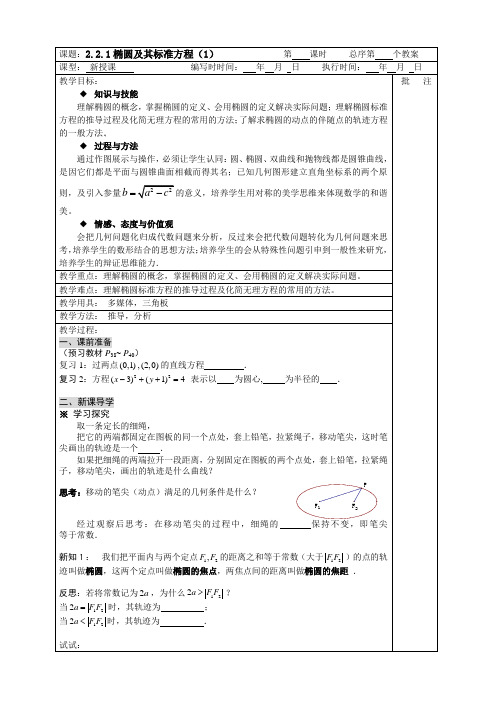 椭圆及其标准方程(1)