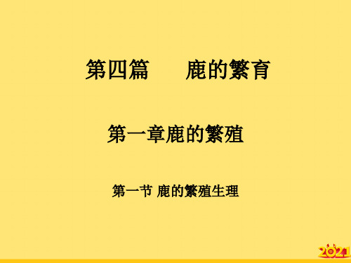 第 讲 鹿的繁殖生理精华PPT资料