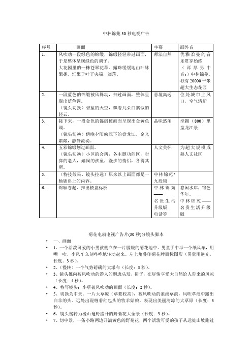 电视广告文案 范例