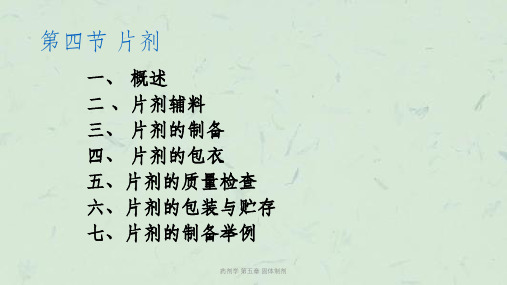 药剂学 第五章 固体制剂课件
