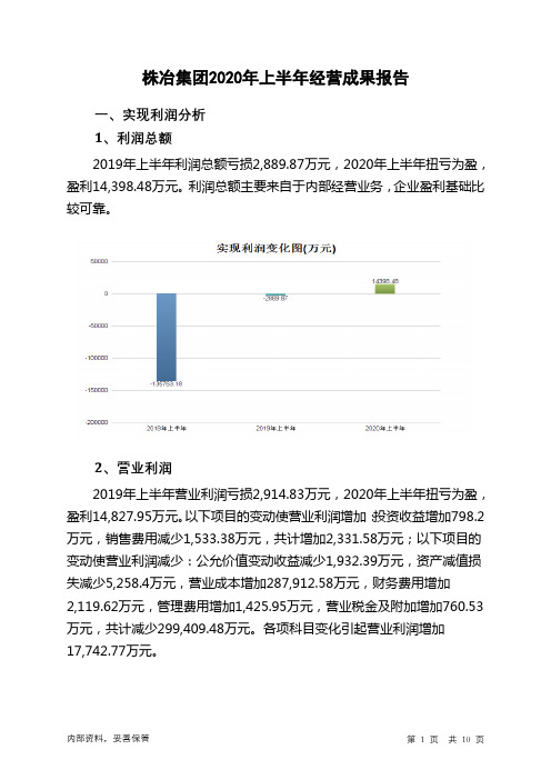 株冶集团2020年上半年经营成果报告
