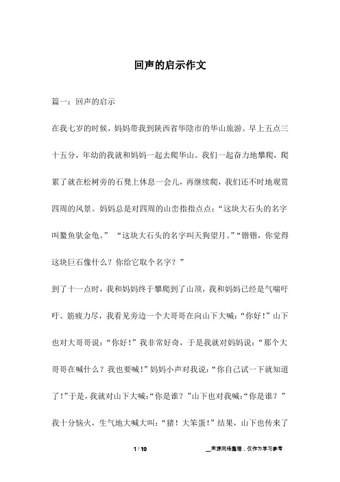 回声的启示作文