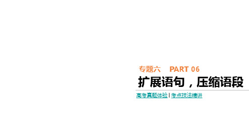 2020高考语文复习通用版专题 扩展语句,压缩语段真题体验与高频考点突破课件(共86张PPT)