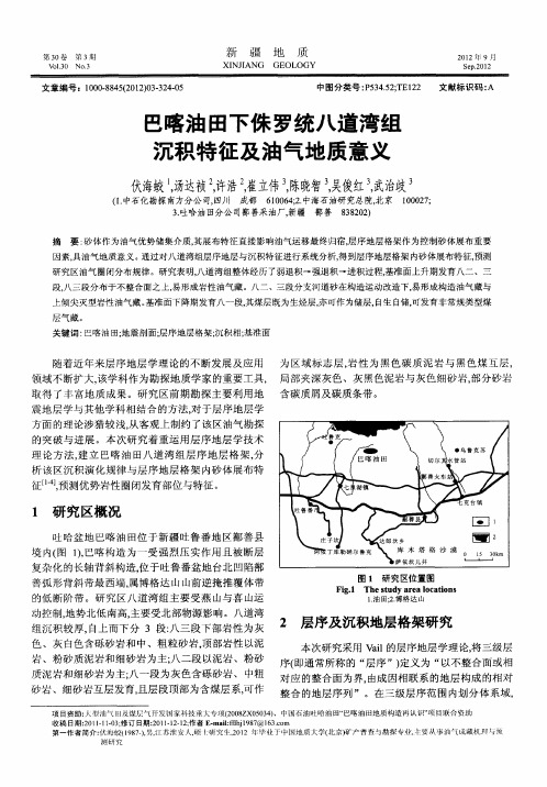 巴喀油田下侏罗统八道湾组沉积特征及油气地质意义