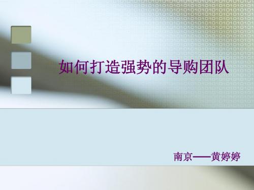 如何打造强势的导购团队(南京)a