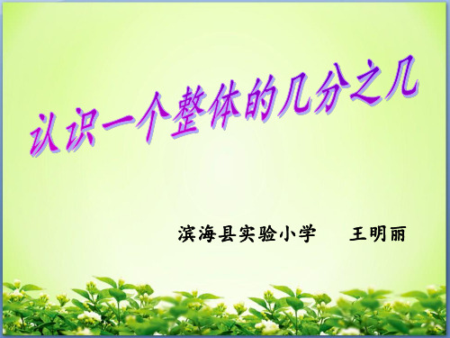 三年级下册数学课件认识一个整体的几分之几苏教版