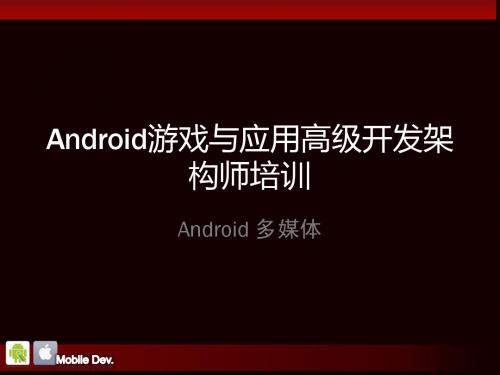 Android 多媒体应用