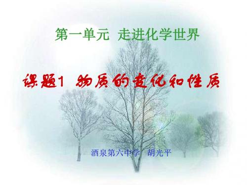 1.1 物质的变化和性质+课件(31张PPT)
