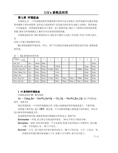 IA 系统及应用 第七章  环境组态