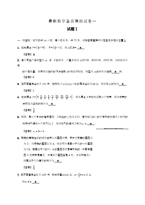 2020-2021学年高考总复习数学(文理)全真模拟试题及答案解析一