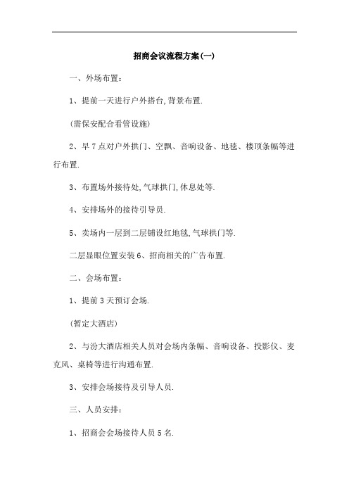 招商会议流程方案1
