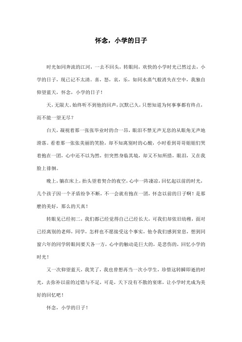 怀念,小学的日子_初中初二作文500字