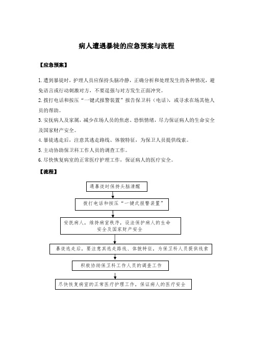 病人遭遇暴徒的应急预案与流程