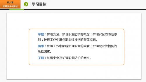 护理学基础第六章  护理安全与防护