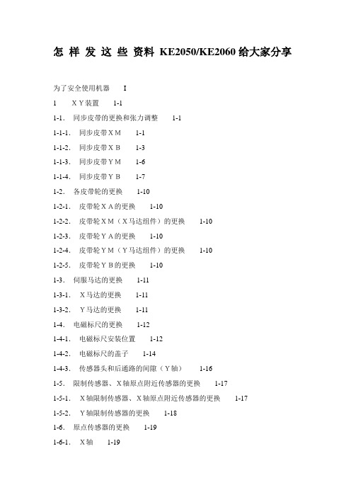 JUKI KE2050&KE2060相关资料