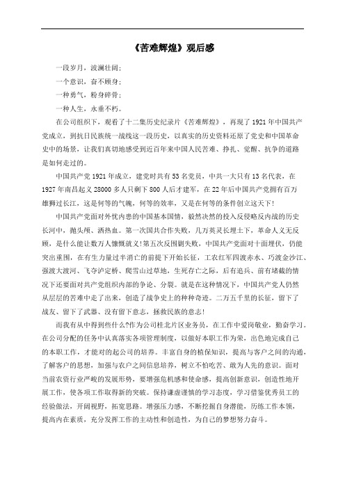 《苦难辉煌》观后感