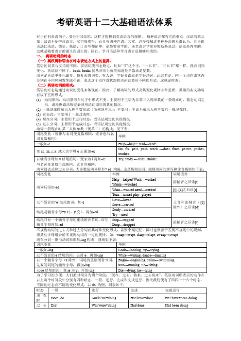 考研英语十二大基础语法体系