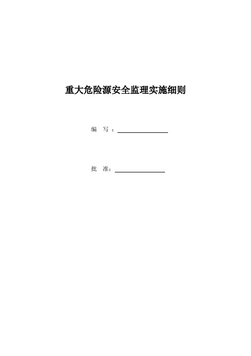 重大危险源安全监理工作实施细则