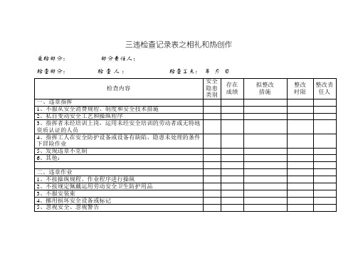 三违检查记录表
