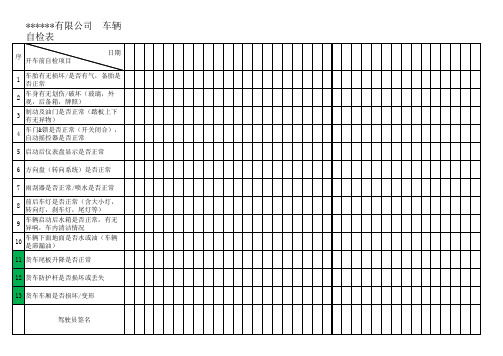 车辆使用自检表