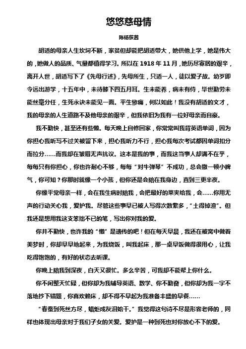 悠悠慈母情