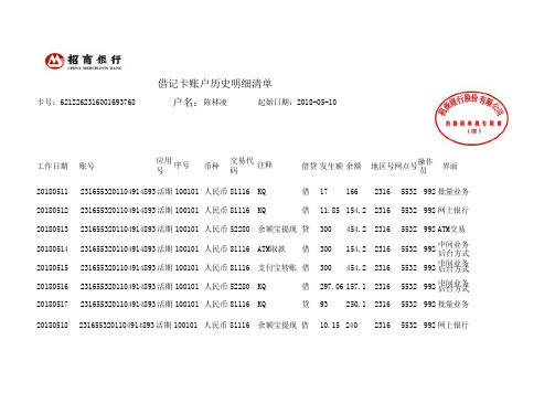 招商银行交易记录(可编辑)