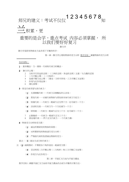 理论力学公式分解
