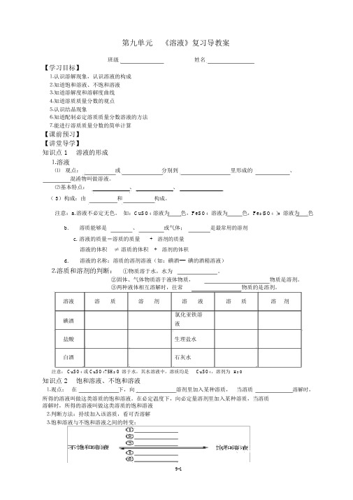 (完整版)新人教版九年级化学第一轮复习第九单元导学案