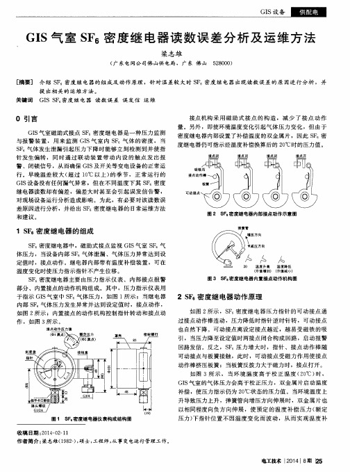 GIS气室SF6密度继电器读数误差分析及运维方法