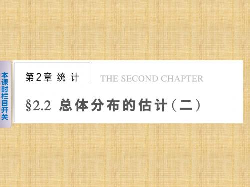 【苏教版】【步步高】2014届高考数学一轮复习备考课件第二章§2.2总体分布的估计(二)
