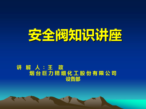 安全阀知识课件