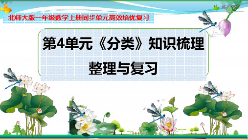 北师大版 一年级数学上册 第4单元《分类》知识梳理(整理与复习课件)