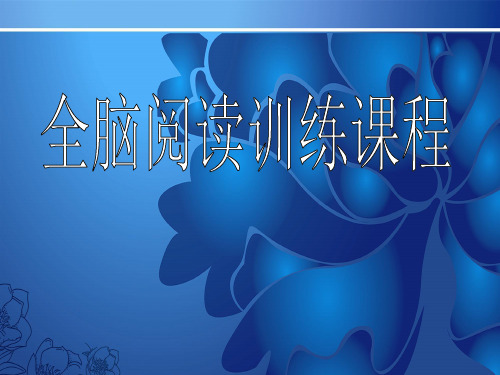 全脑阅读训练课件