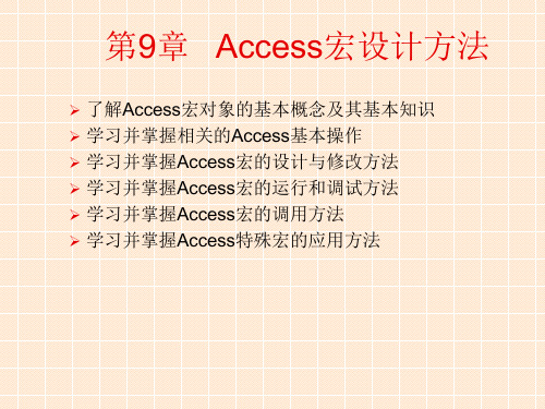 第9章access数据库宏设计方法