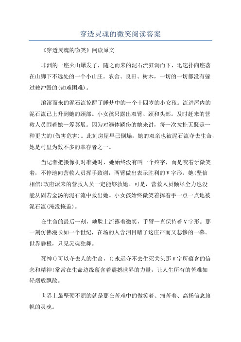 穿透灵魂的微笑阅读答案