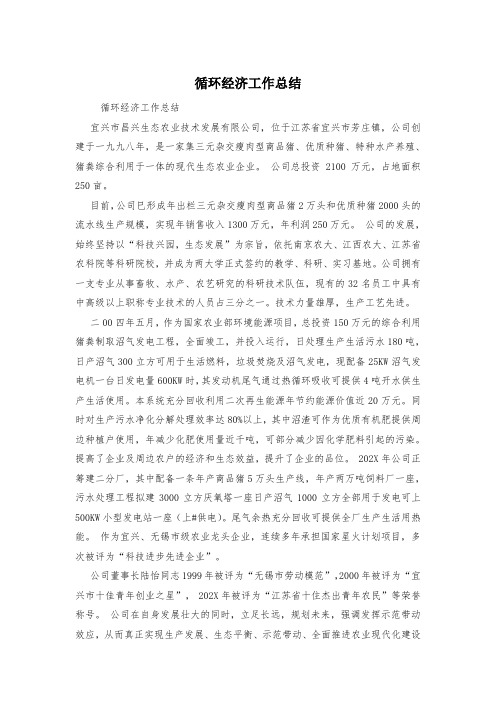 循环经济工作总结